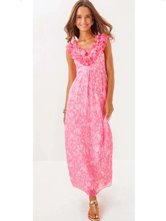 Lilly Pulitzer Dresses & Skirts - Lilly Pulitzer NWT Amber Maxi Dress Rousseau Pink Tulip To Tango Size 8